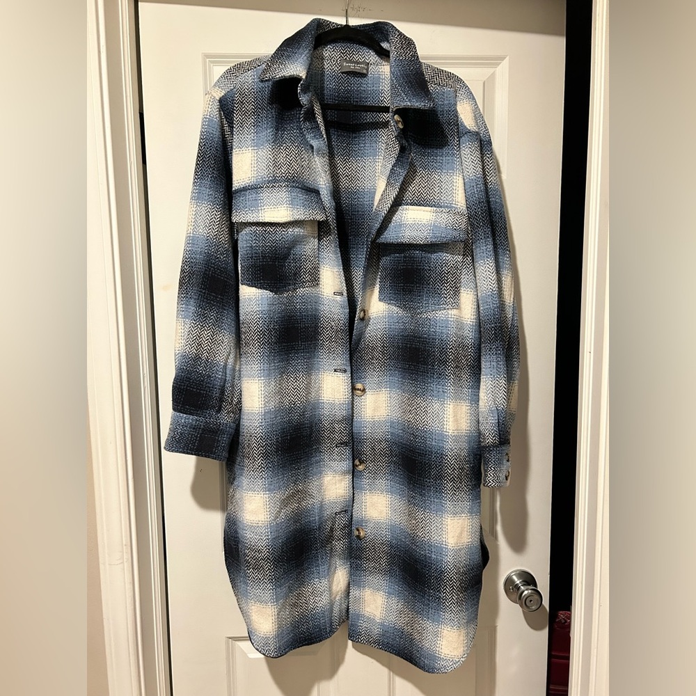 NWOT Sweet Lovely by Jen Outdoor Nights Coat Blue - Picture 2 of 12